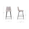 Alibi Bar Stool Beige-set Of Two, Counter & Bar Stool by Moe's Home, 17.7" width x 40.9" height x 20" depth thumbnail 7