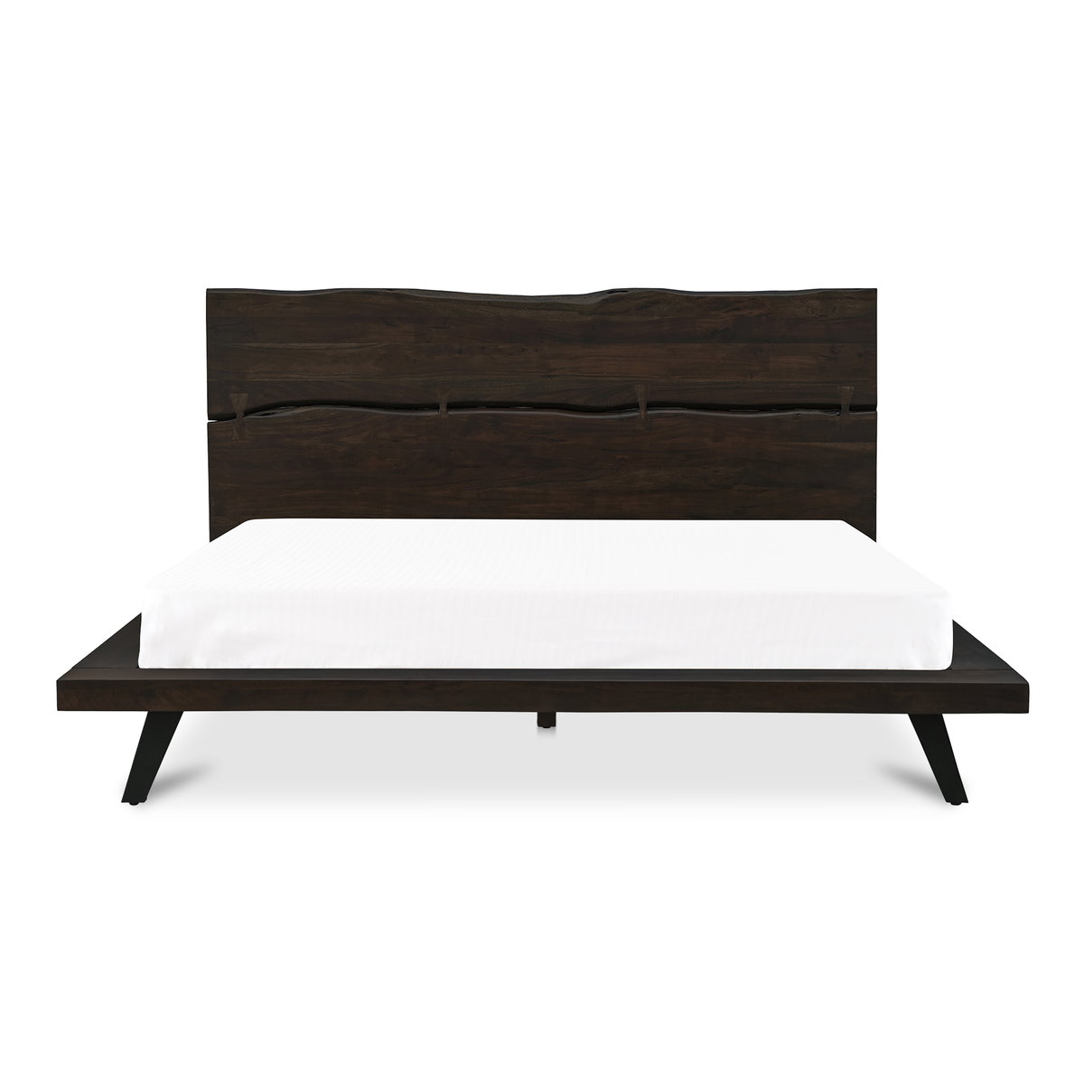 Madagascar King Platform Bed Dark Brown, by Moe's Home, 91.5" width x 48" height x 89" depth View 1