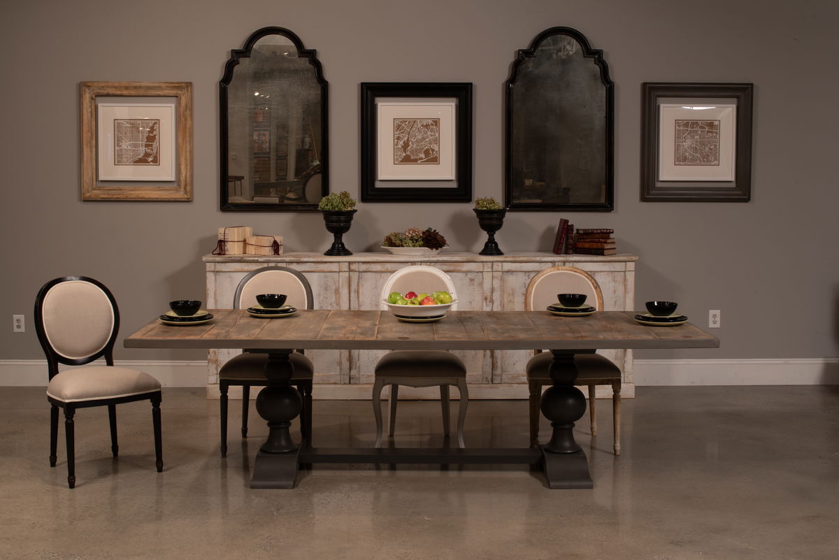 Rectangular Dining Table  As Shown, by Sarreid, 3'4" length x 9' width x 2'6" height View 14
