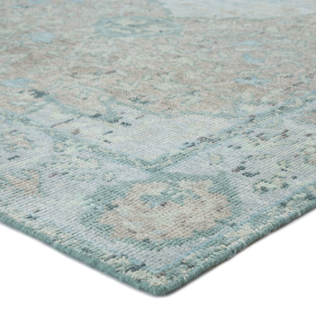 Kai Alessia Overdyed Hand-Knotted Blue/Beige Area Rug large image 