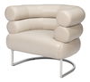 Rondo Occasional Leather Chair,White, Seating by Sarreid, 38" length x 31" width x 30" height thumbnail 1