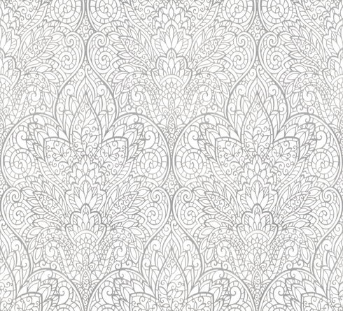 Paradise Bright White & Silver Wallpaper