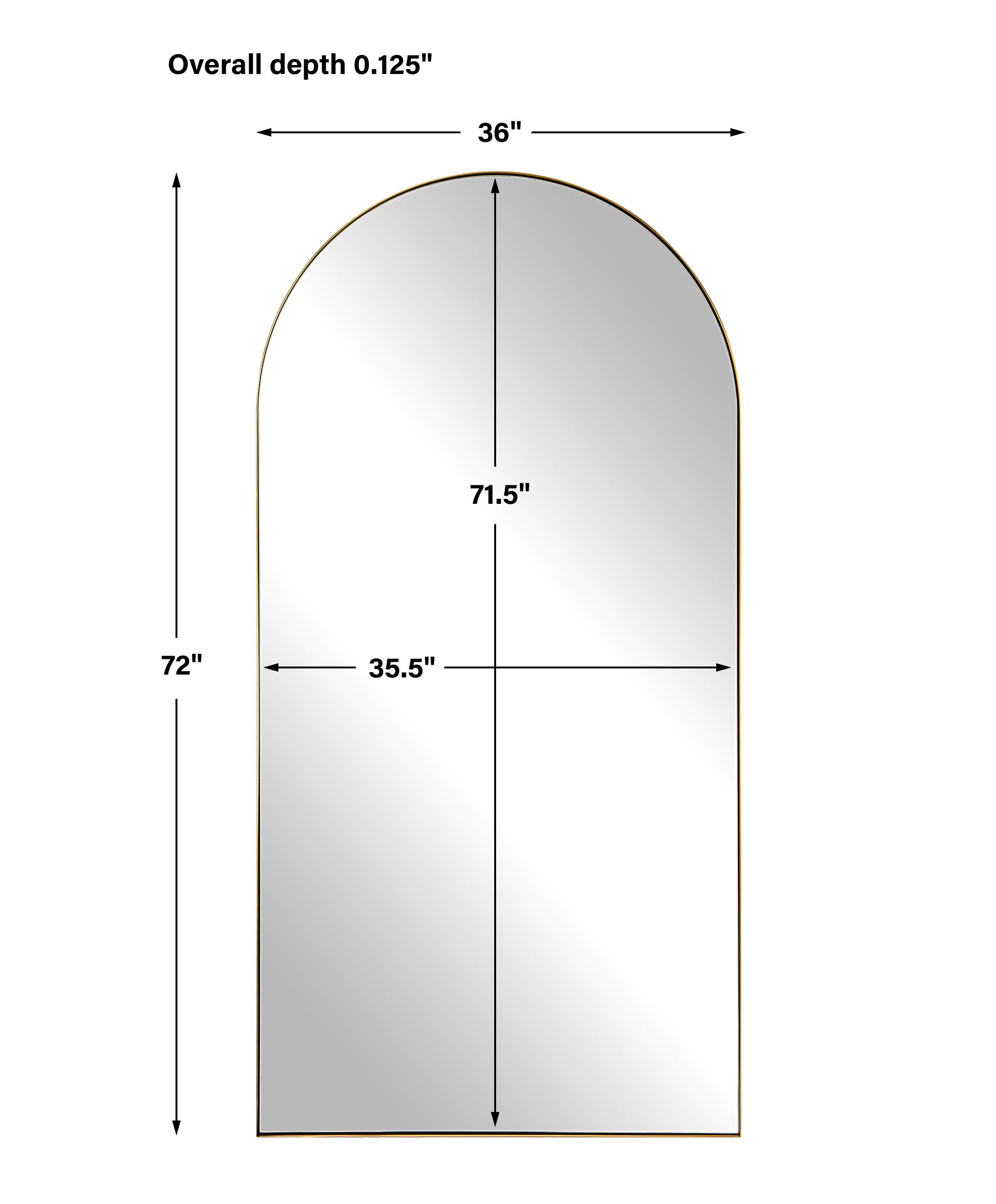 Crosley Antique Brass Arch Mirror large image 