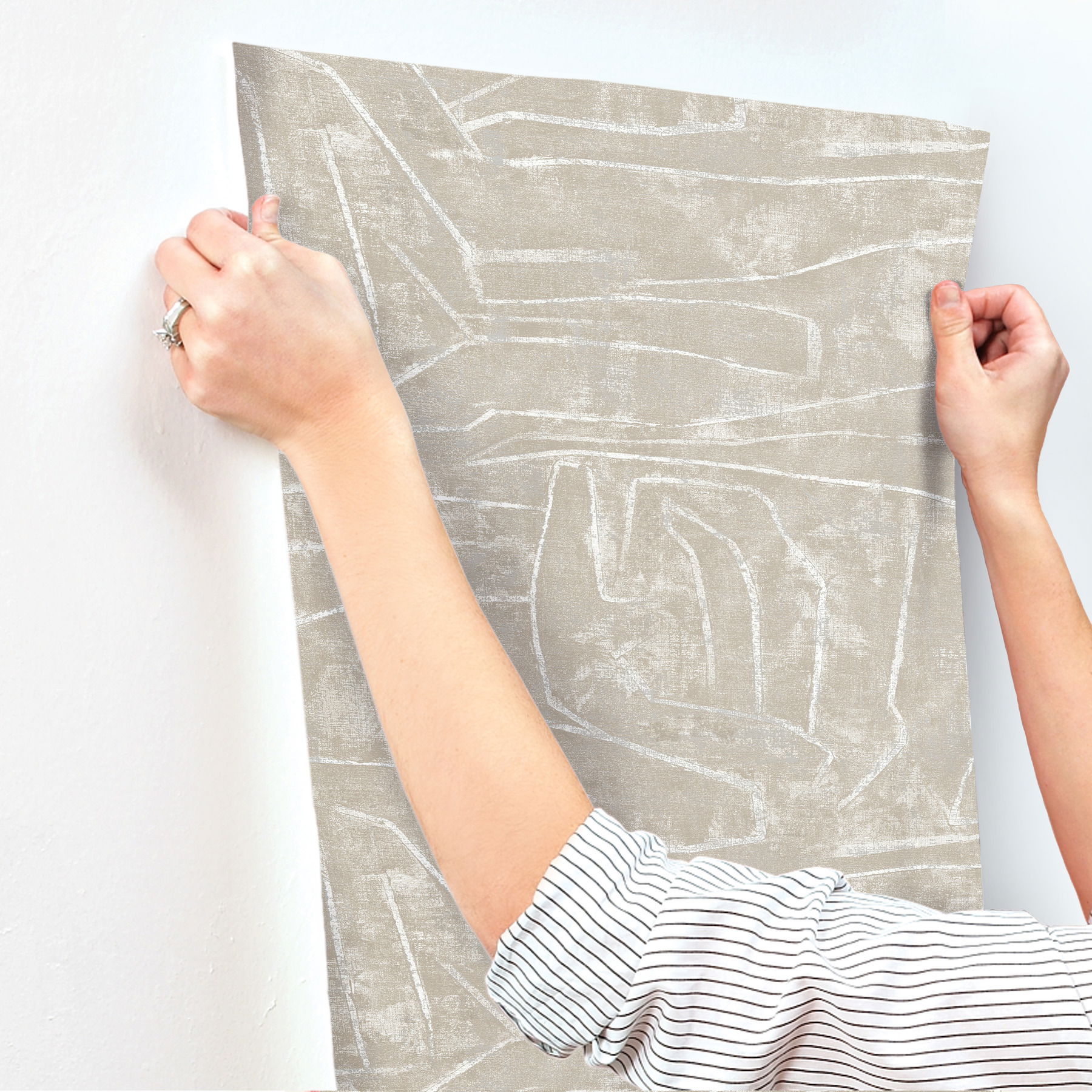 Urban Chalk Neutral Peel & Stick Wallpaper large image 