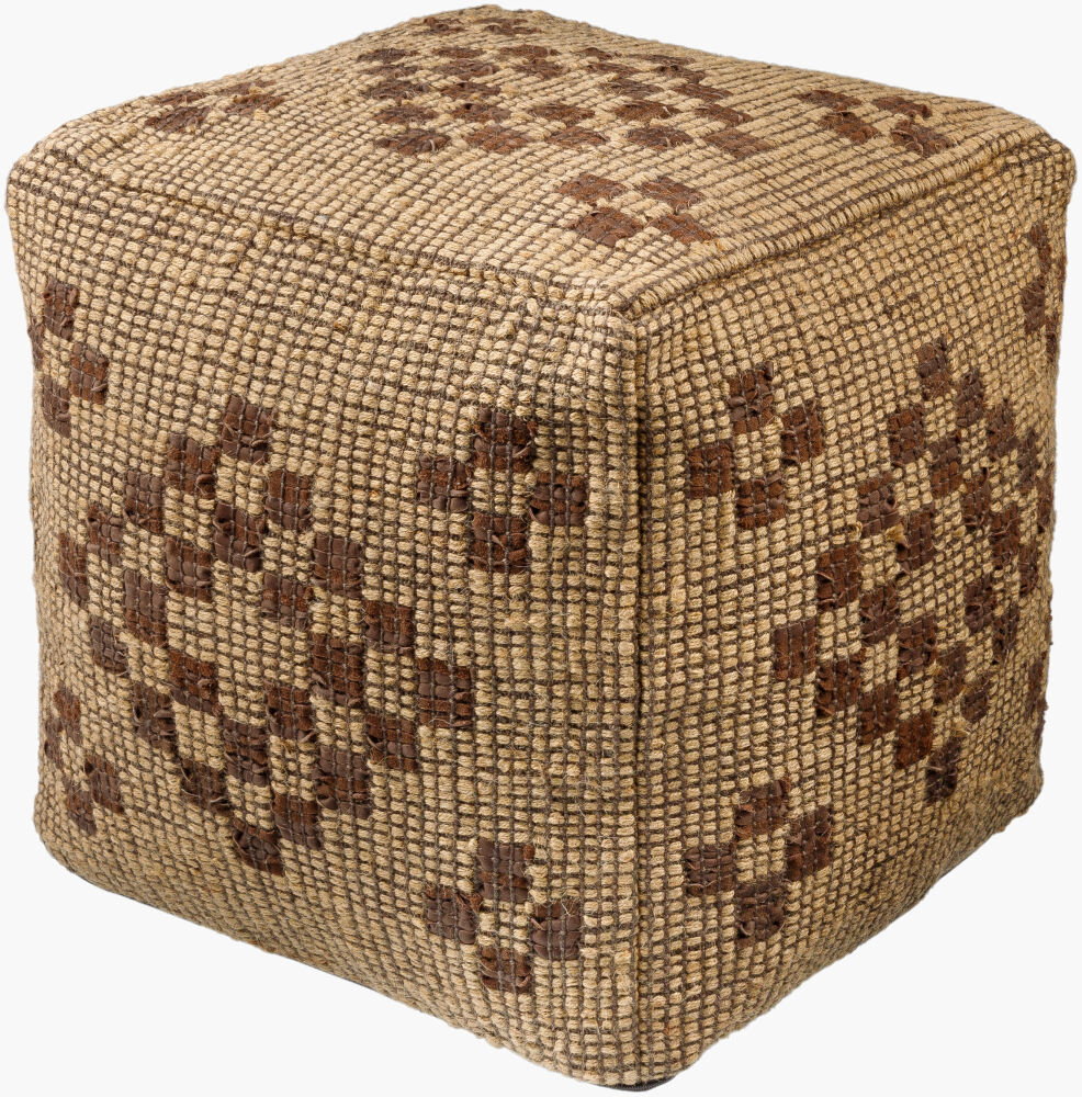 Twareg Pouf, Ottoman by Surya, 18" width x 18" height