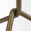 Pinera II 19L x 19W White Marble with Triangluar Gold Iron Base Accent Table thumbnail 3