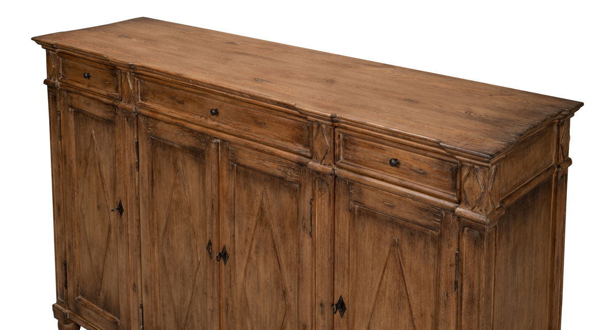 Diamond Wall Sideboard  Brown, by Sarreid, 1'6" length x 5'5" width x 3'5" height View 10
