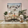 Skylar II Tan Fabric Covered Cushioned Demi-Lune Wooden Frame Accent Chair thumbnail 2