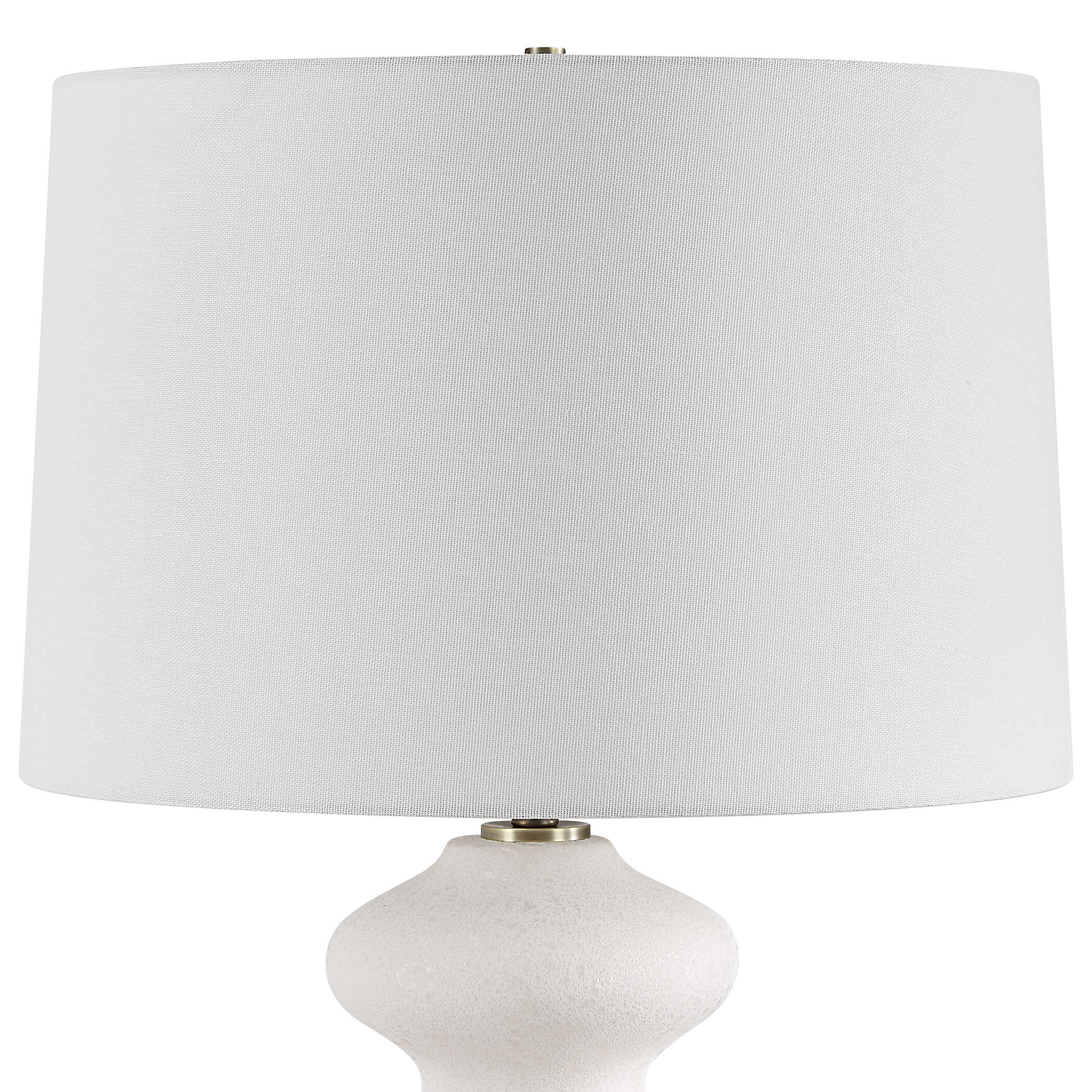 Liora White Table Lamp, by Uttermost, 16" width x 26.25" height x 16" depth View 6