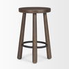 Weldon Dark Brown Wood with Matte Black Metal Counter Stool, Counter & Bar Stool by Mercana, 16" length x 16" width x 26" height thumbnail 6
