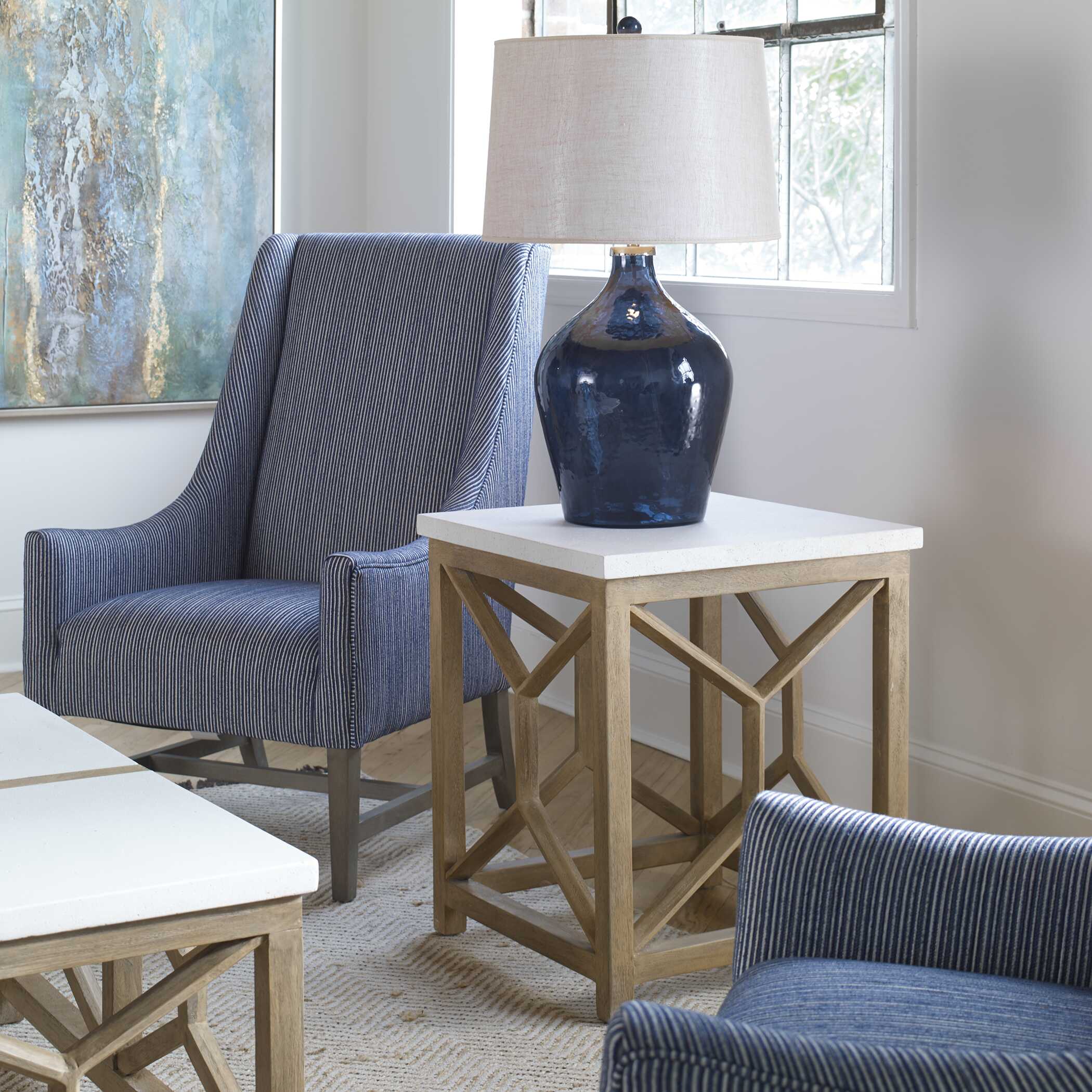 Catali Stone End Table, Furniture by Uttermost, 22" width x 26" height x 22" depth View 2