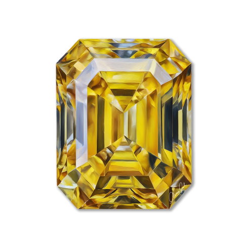 Bright Yellow Rectangle Gem (No Embellishment)