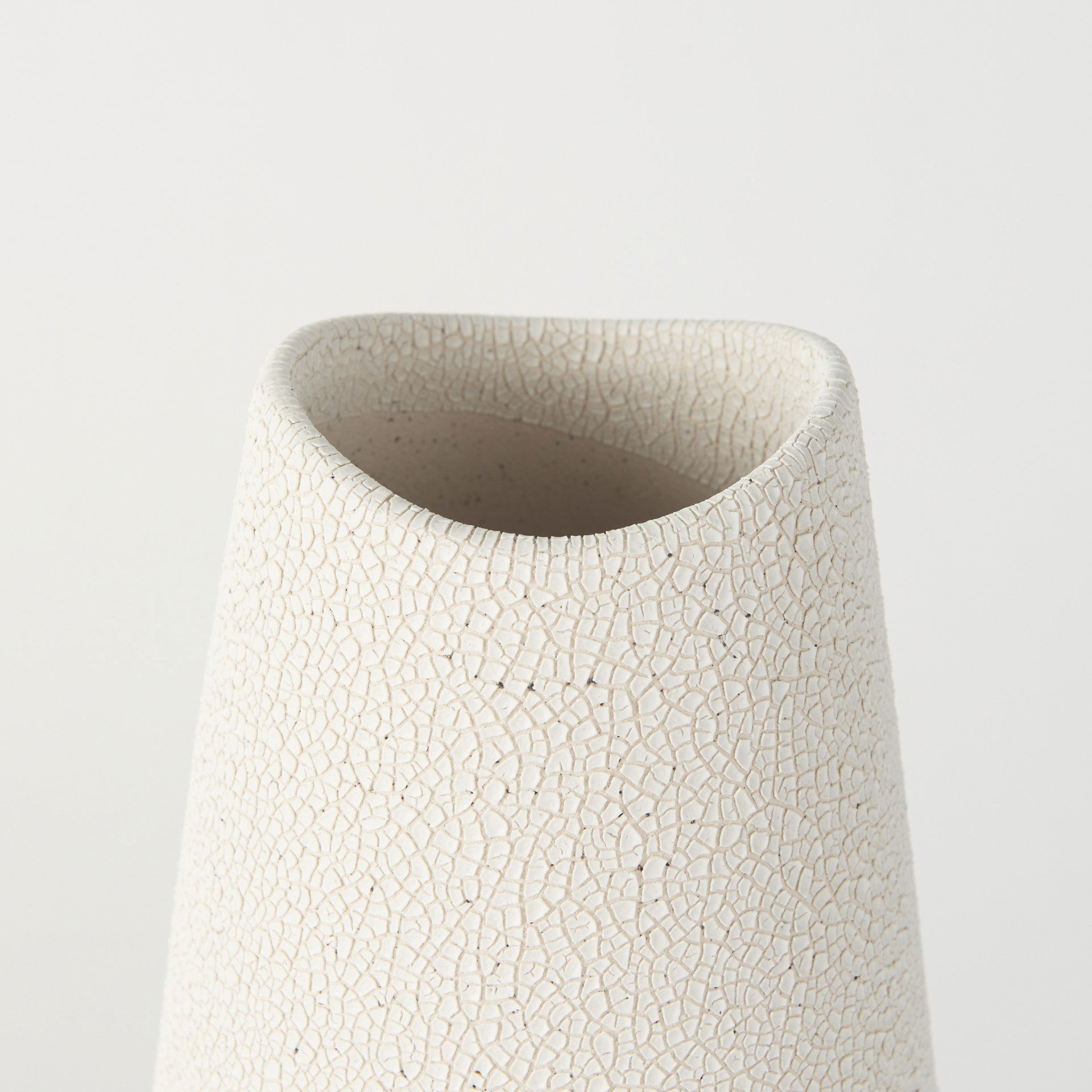 Salar  Cream Conical Crackled Ceramic Vase large image 