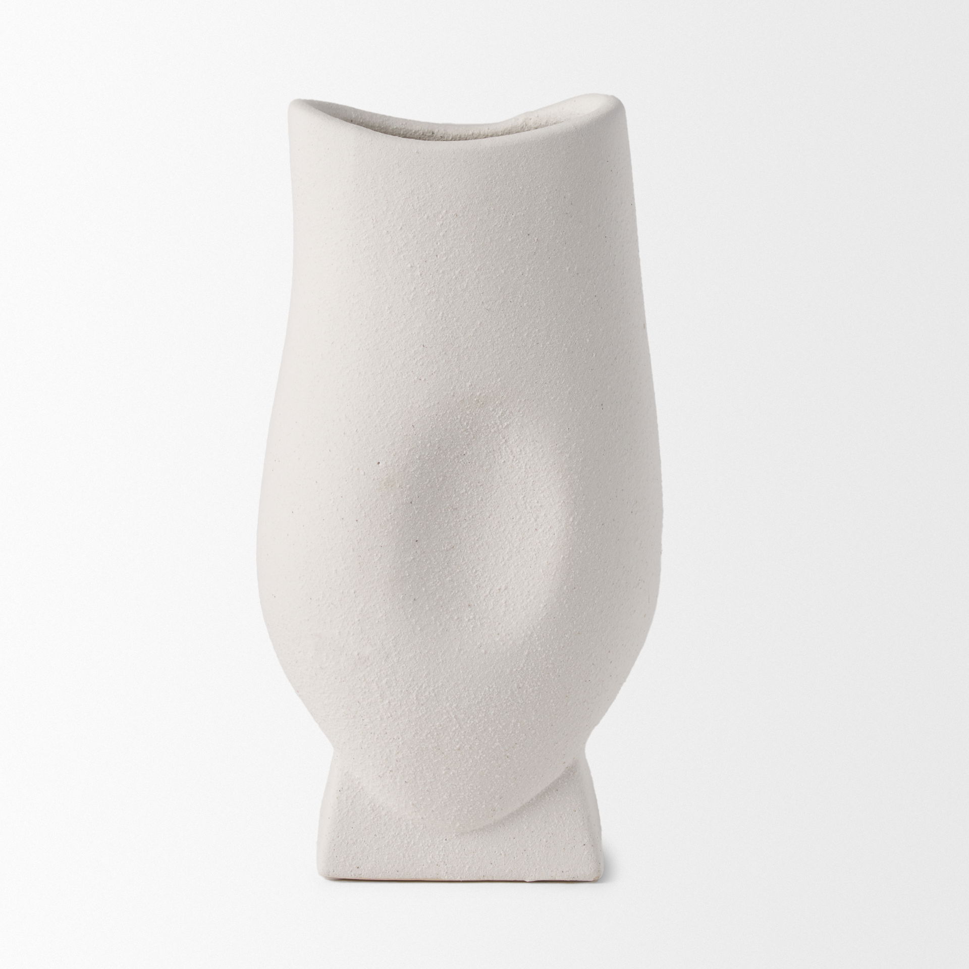 Darian Tall Textured Matte White Ceramic Vase large image 