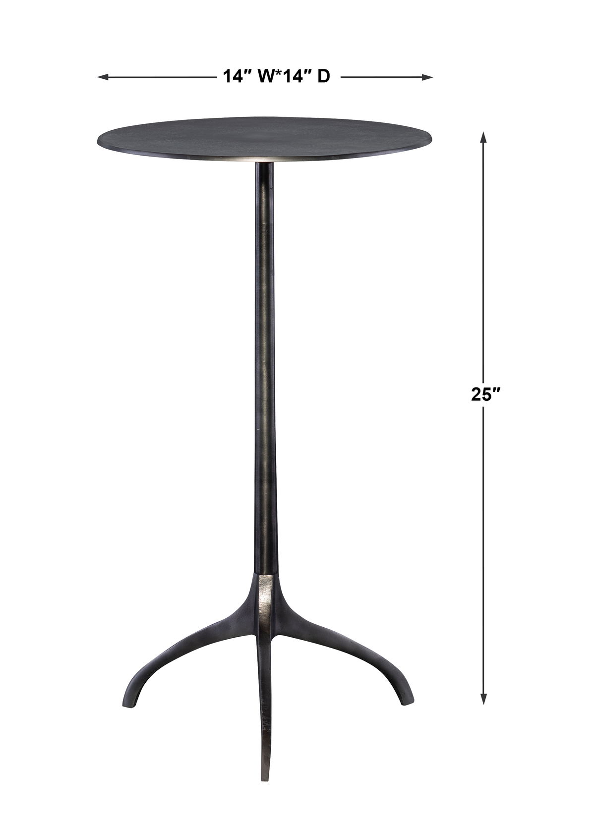 Beacon Industrial Accent Table, Side & End Table by Uttermost, 14" width x 25" height x 14" depth View 3