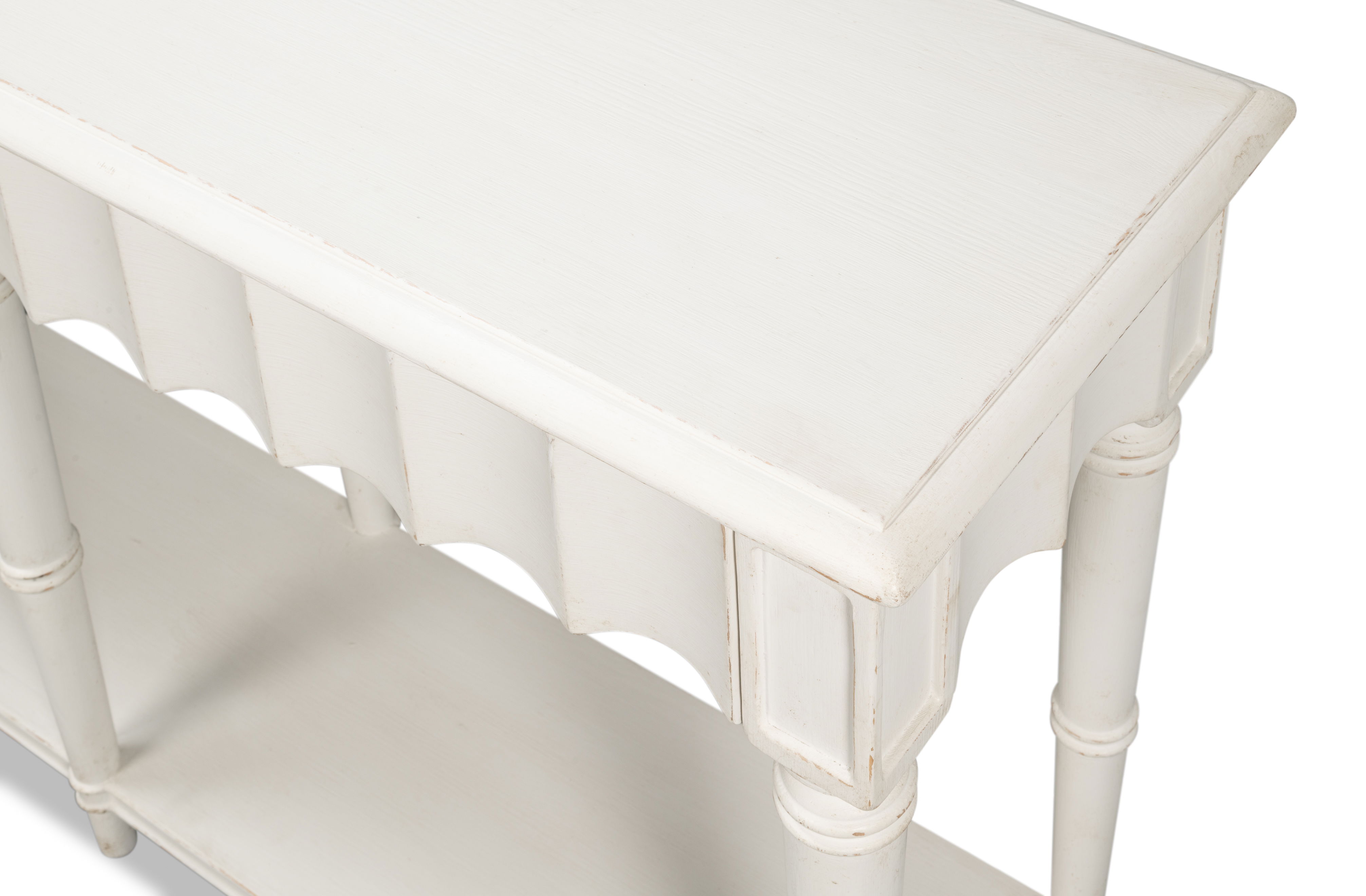 Chantal Console Table Antique White, by Sarreid, 93" length x 18" width x 36" height View 11