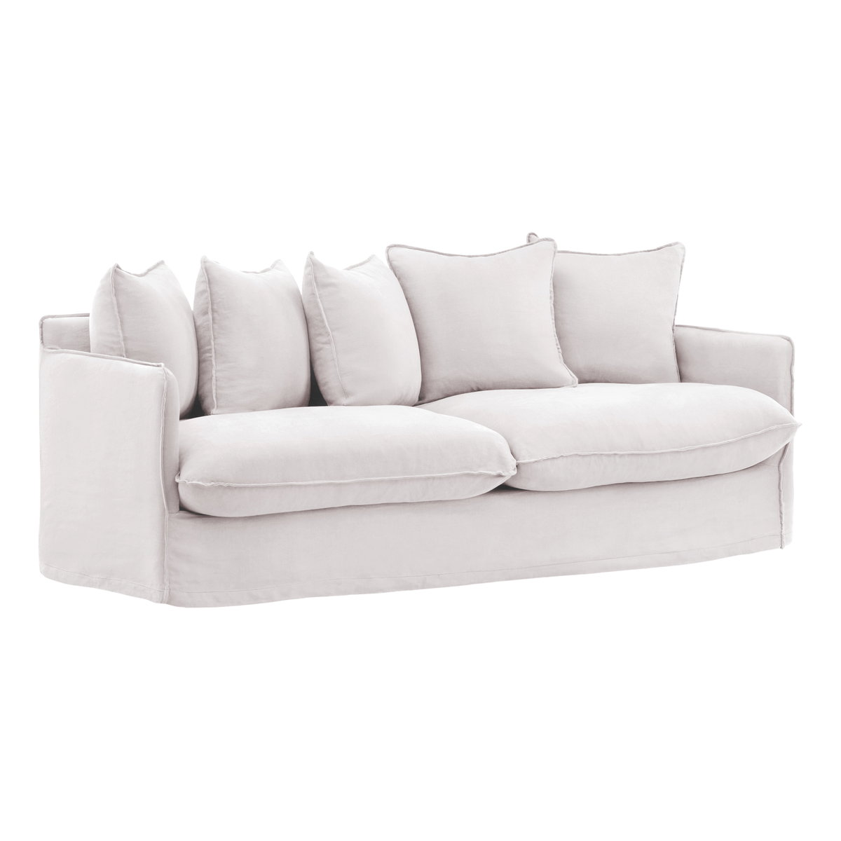 Lexia Sofa Slipcover White, Sofas & Sectional by Dovetail, 82.79" width x 29.34" height x 38.19" depth