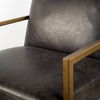 Armelle I Black Leather Seat with Gold Metal Frame Accent Chair thumbnail 2