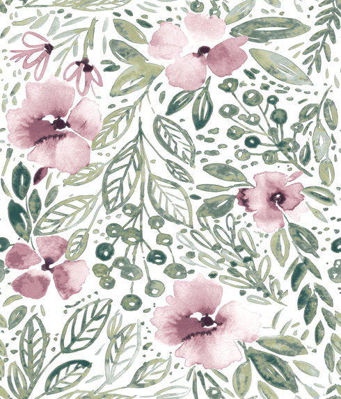 Clara Jean April Showers Pink Peel & Stick Wallpaper