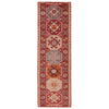 Runner Southwestern Hand-Knotted Wool Pink Area Rug thumbnail 0