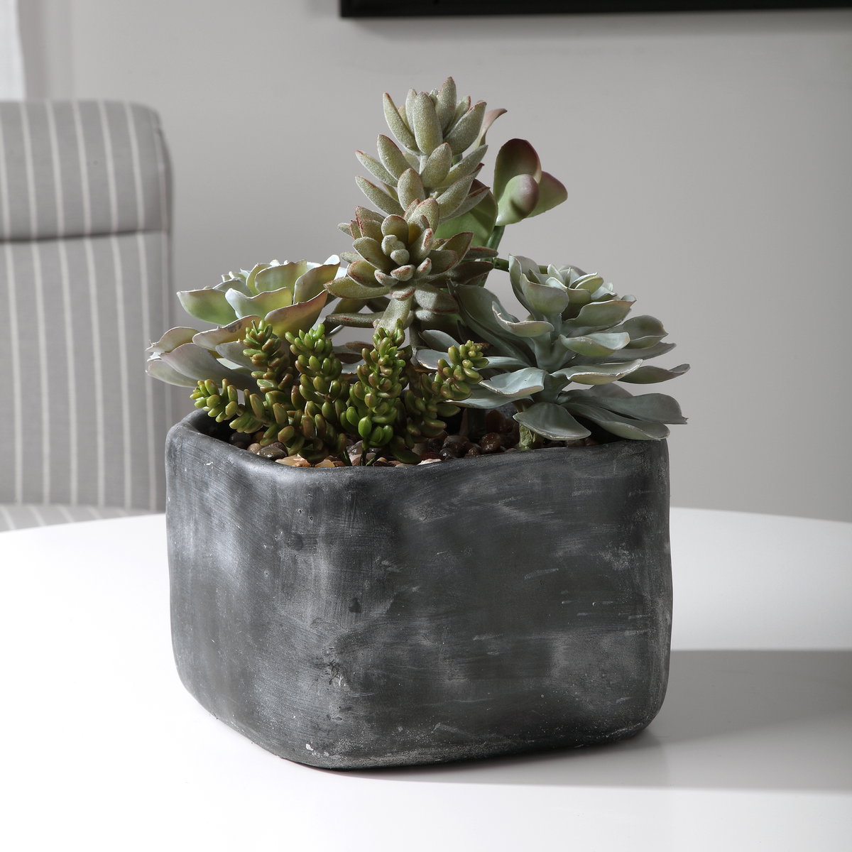 Alverio Desert Garden Succulents, Artificial Plants & Flower by Uttermost, 9.25" width x 9.5" height x 10.75" depth View 2