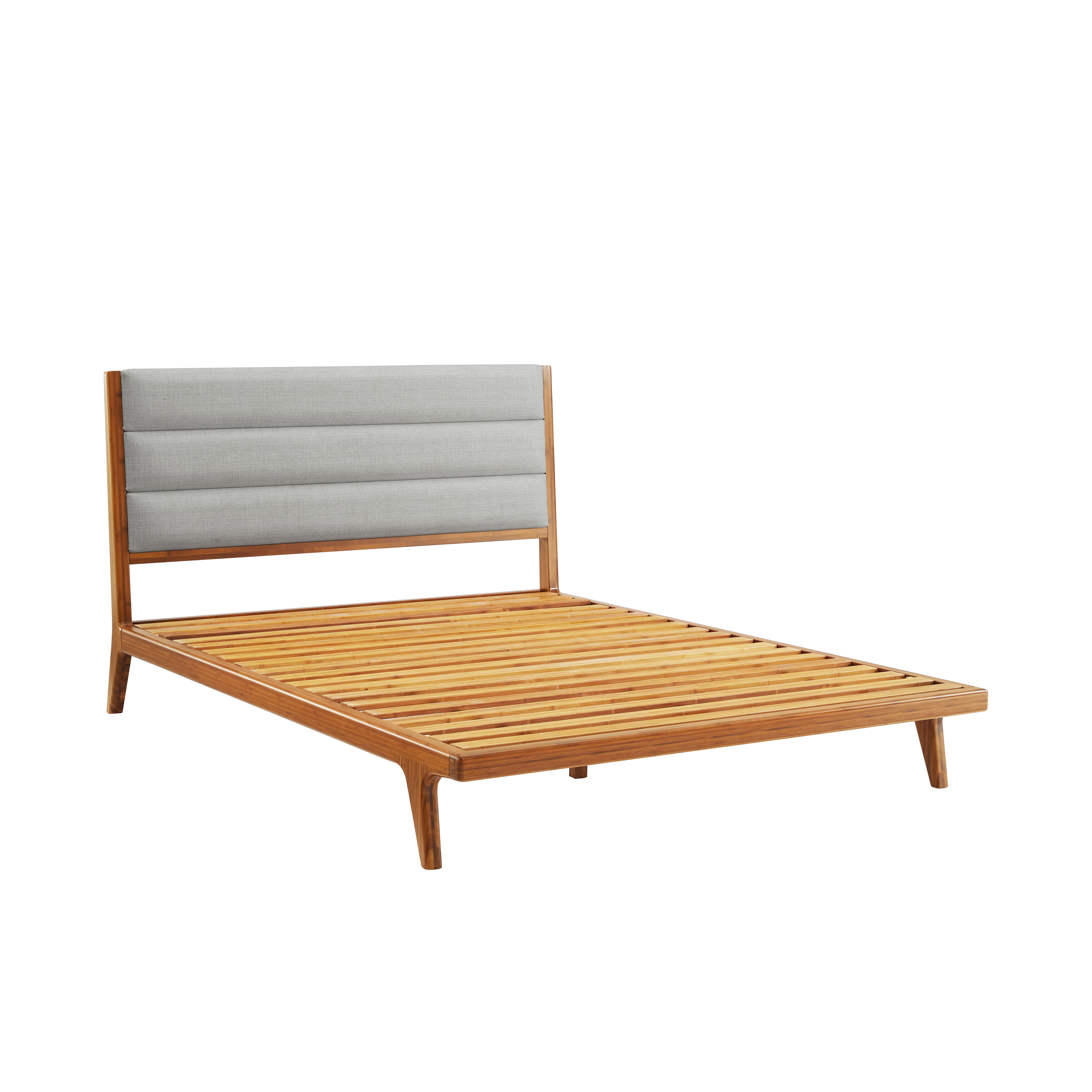 Mercury Upholstered Queen Platform Bed, Amber, by Greenington, 87" length x 63.5" width x 42" height View 3
