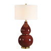 Gourd Burgundy Table Lamp, by Uttermost, 16" width x 30.5" height x 16" depth thumbnail 1