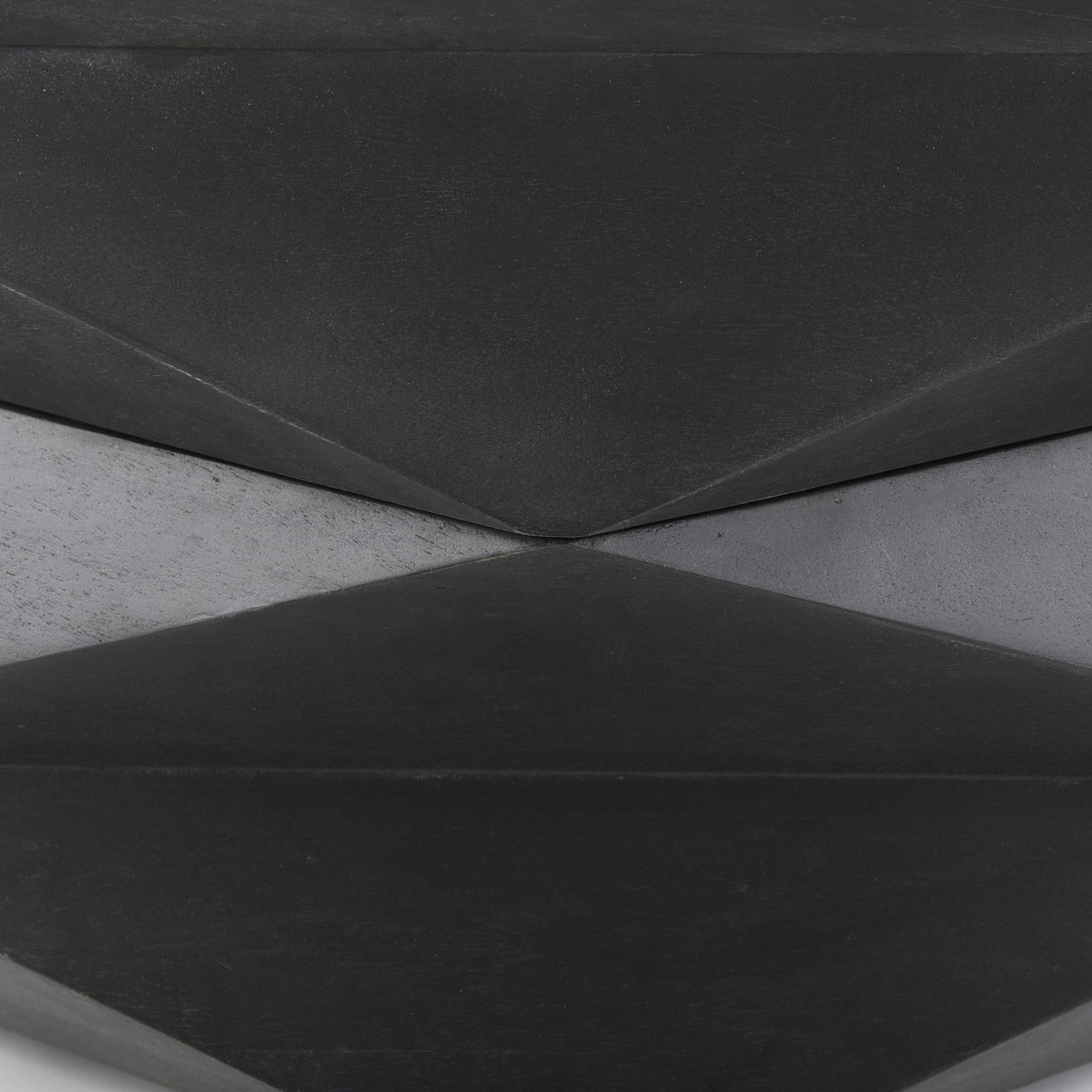 Arreto 48' Black Solid Wood Hexagonal Storage Coffee Table, by Mercana, 48" length x 48" width x 15" height View 9