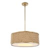 Pinchot 4 Light Rattan Drum Pendant, Ceiling Light by Uttermost, 22.25" width x 8.5" height x 22.25" diameter thumbnail 6