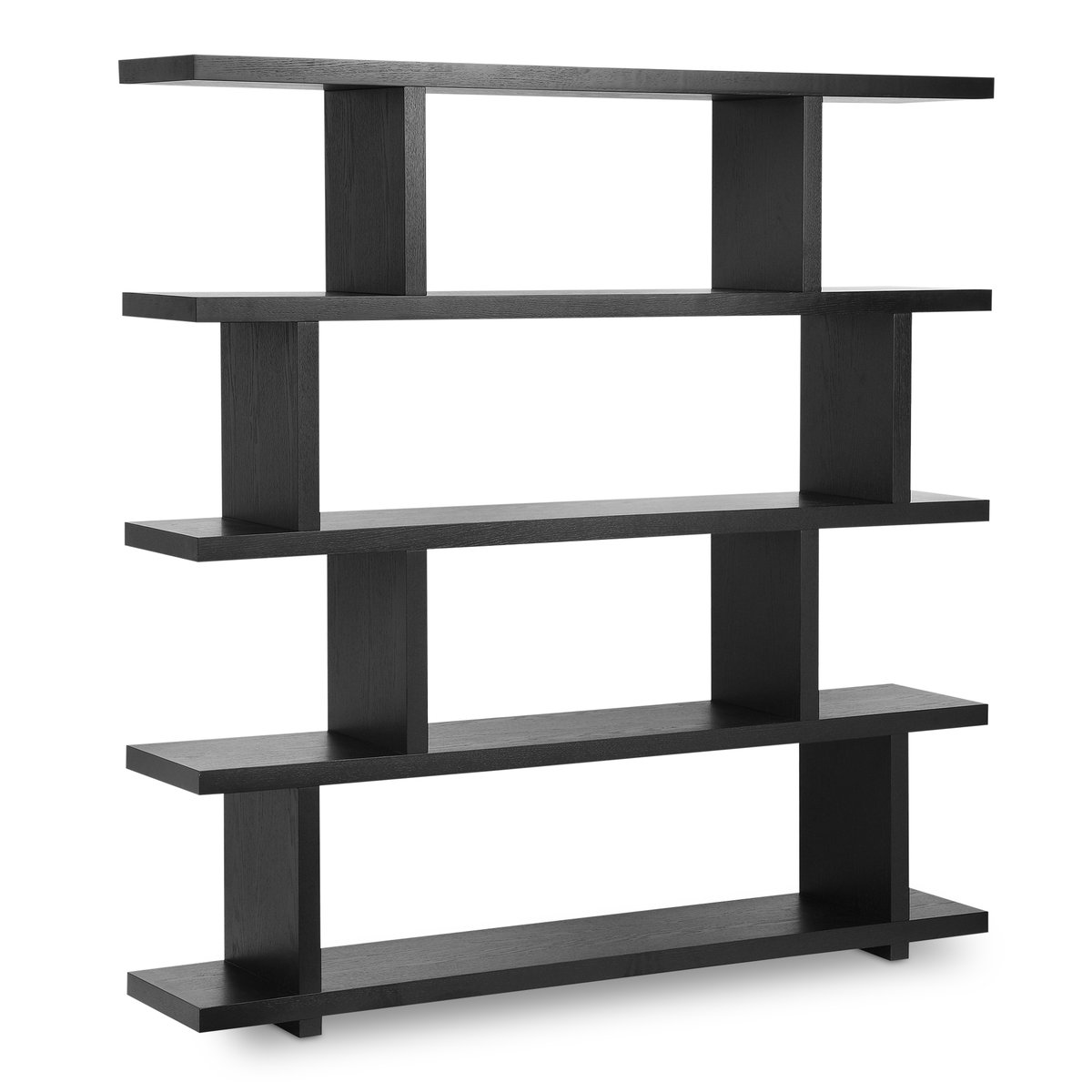 Miri Shelf Large Black, Shelving & Bookcase by Moe's Home, 63" width x 62" height x 11" depth View 2