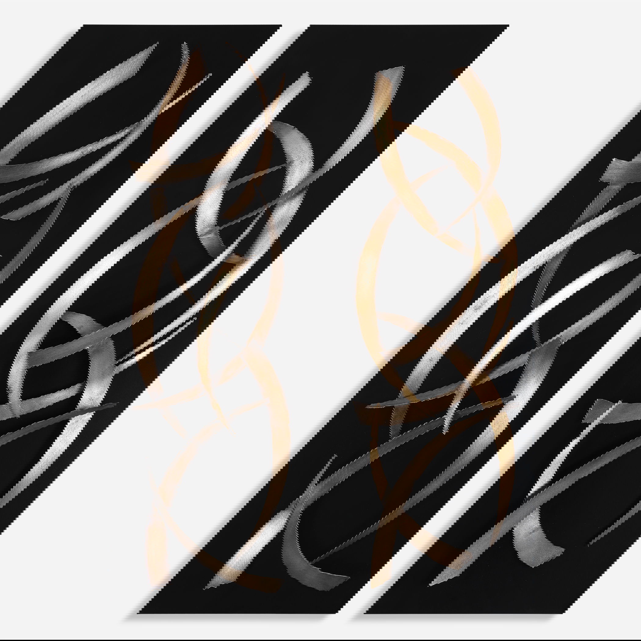 Brushstrokes Metal Wall Art Set/2, Sculptural Wall Art by Uttermost, 15.75" width x 46.75" height x 4" depth View 1