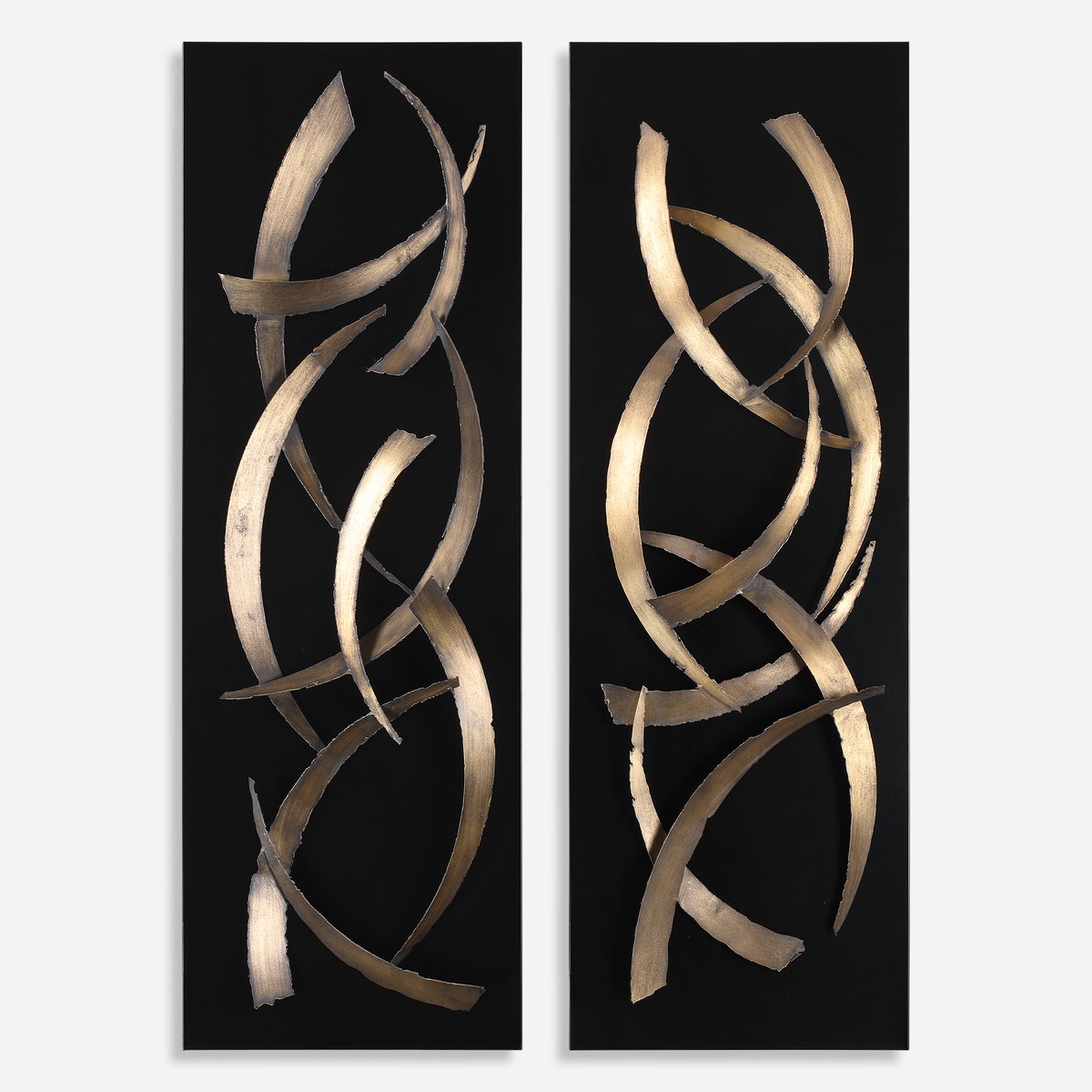Brushstrokes Metal Wall Art Set/2, by Uttermost, 15.75" width x 46.75" height x 4" depth View 1