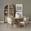 Cline Cream Fabric Upholstered and Light Brown Wood Dining Chair thumbnail 4
