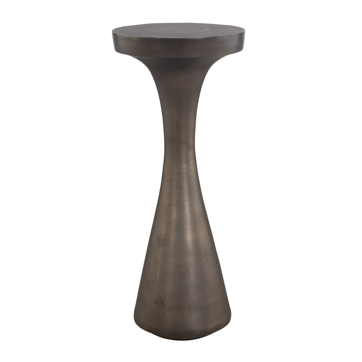 Miko Indoor-Outdoor Bronze Drink Table, Outdoor Table by Uttermost, 10" width x 2' height x 10" depth View 2