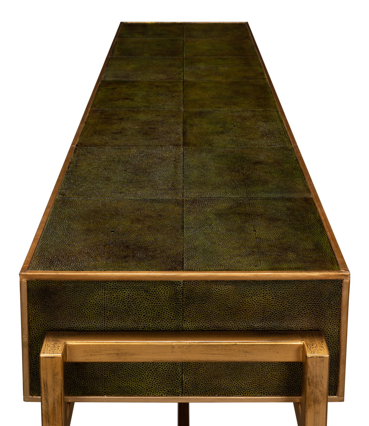 Shagreen Console Table  Leaf, by Sarreid, 1'2" length x 5'4" width x 2'10" height View 5