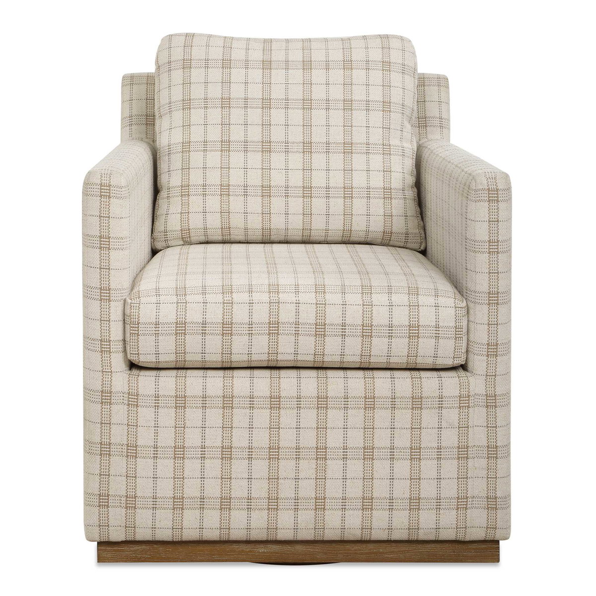 Basie Casual Linen Swivel Chair, Accent Chair by Uttermost, 31.5" width x 31" height x 27.75" depth View 1