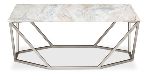 Trapezoid Coffee Table, Marble Top