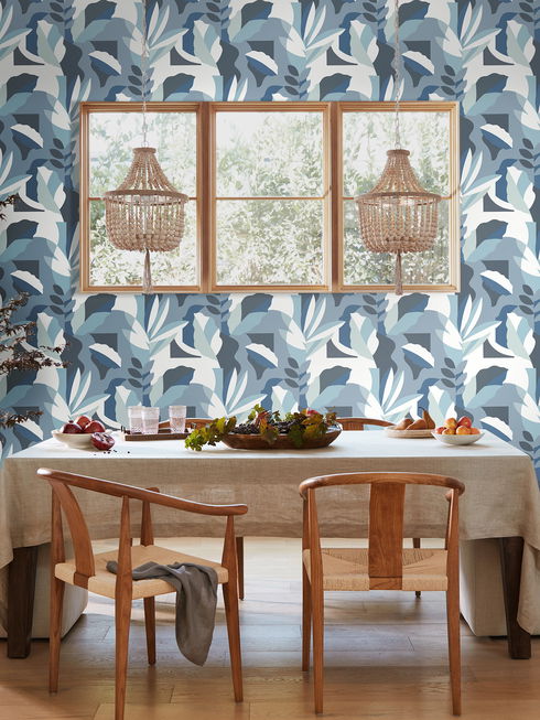 Papier Colle Blue Wallpaper