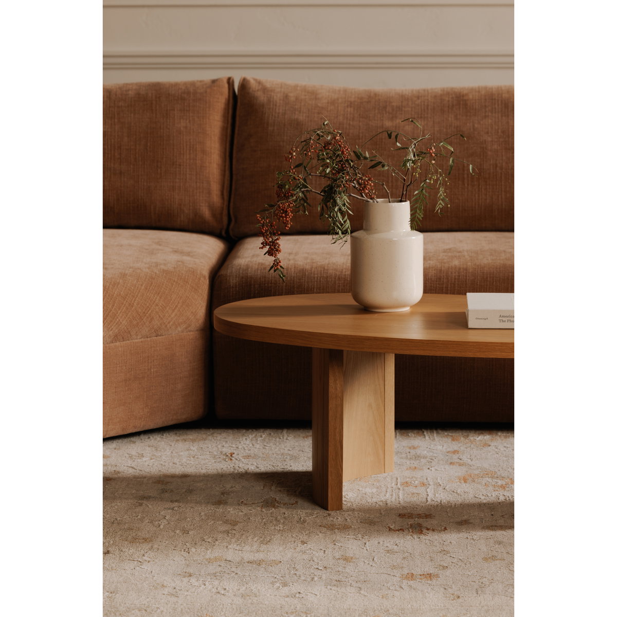 Louise Coffee Table Natural, by Moe's Home, 48" width x 16" height x 25.5" depth View 5