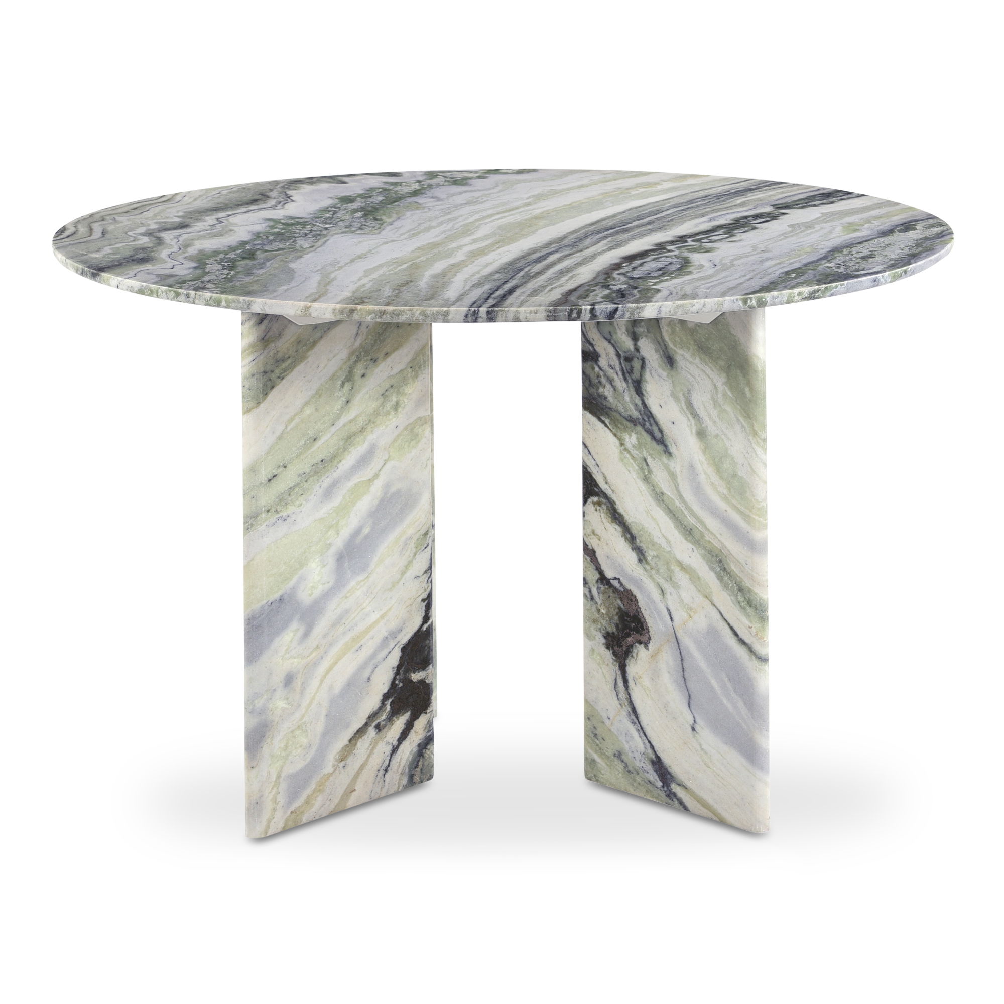 Celia Round Dining Table Green Onyx Marble, by Moe's Home, 48" width x 30" height x 48" depth View 3