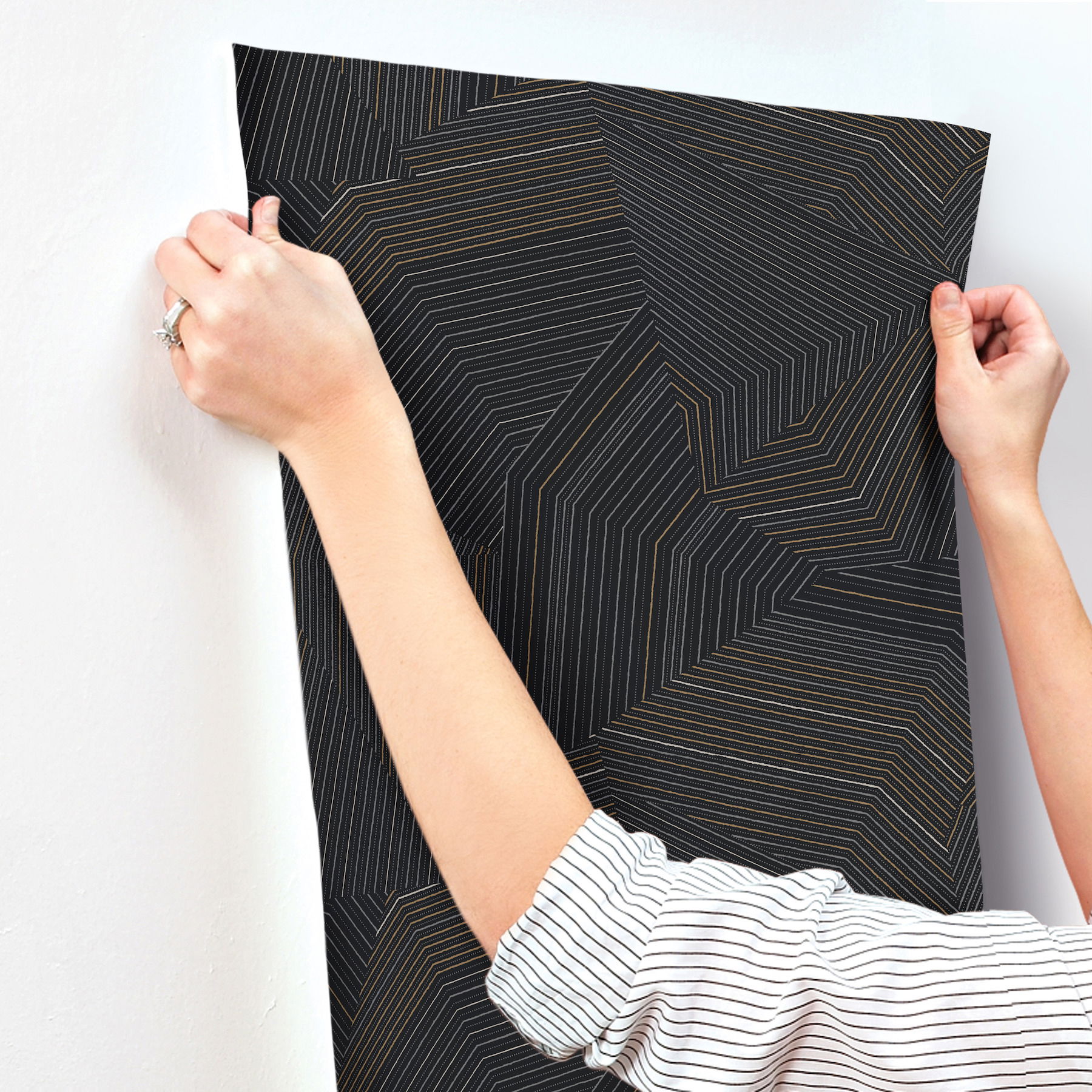 Dotted Maze Black Wallpaper large image 