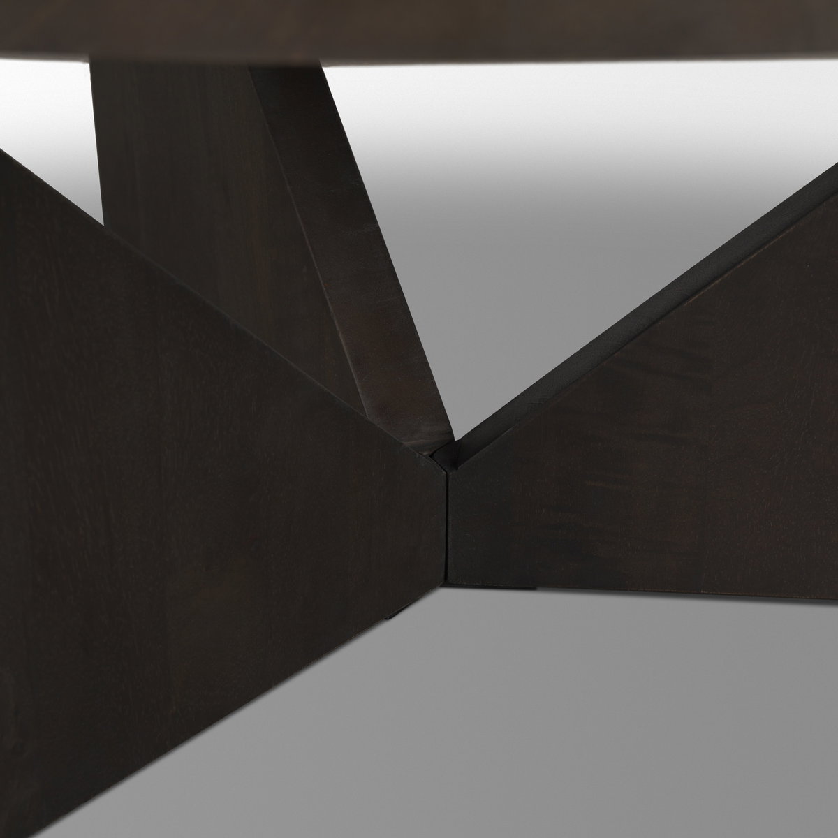 Tarro Brown Wood with Triangle Legs Coffee Table, by Mercana, 44" length x 44" width x 17.5" height View 9