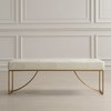 Swale Ivory Leather Bench, Benche by Uttermost, 53" width x 19" height x 16" depth thumbnail 2