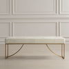 Swale Ivory Leather Bench, Furniture by Uttermost, 53" width x 19" height x 16" depth thumbnail 2