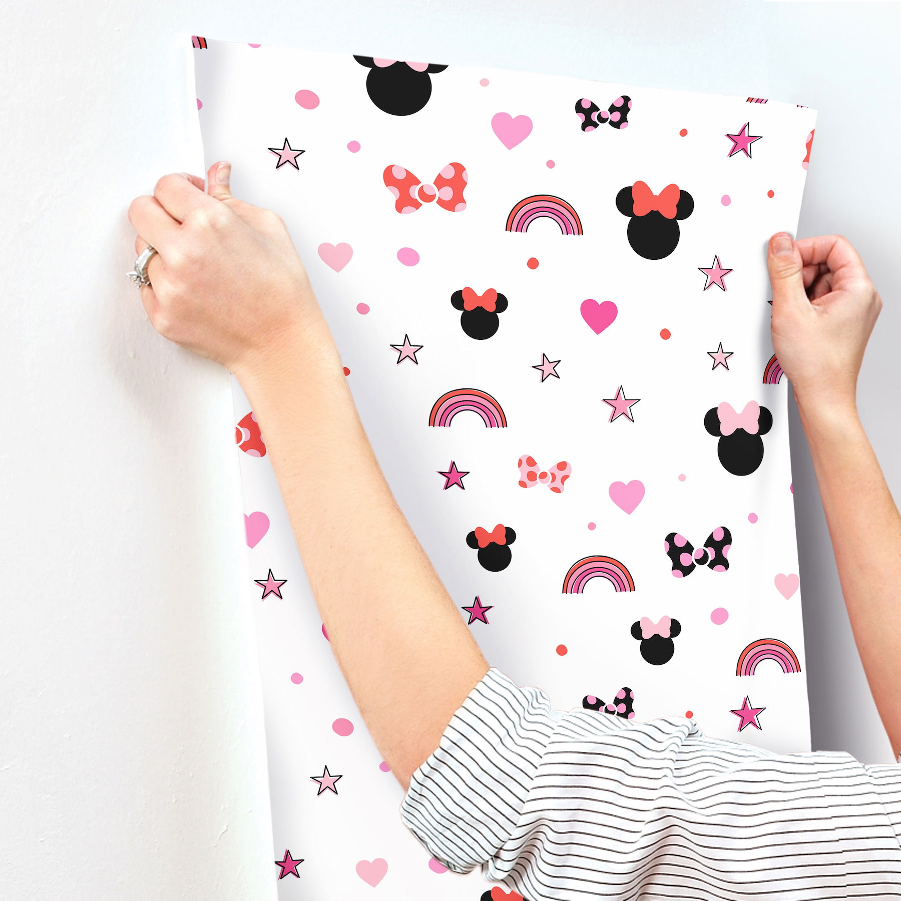 Disney Minnie Mouse Rainbow Red Wallpaper large image 