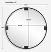 Cornelia Black Round Mirror, by Uttermost, 3'6.5" width x 3'6.5" height x 1.25" depth thumbnail 3