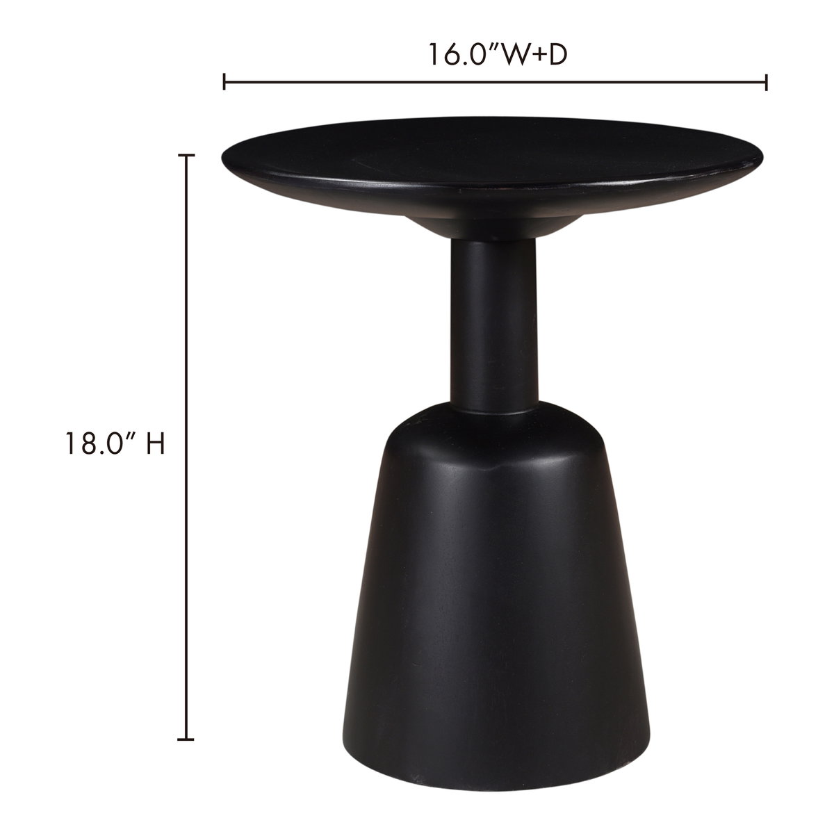 Nels End Table Black, Side & End Table by Moe's Home, 16" width x 18" height x 16" depth View 8