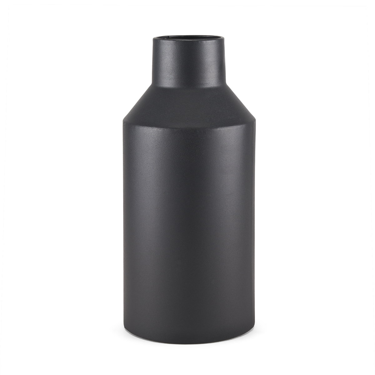 Tosca Tall Matte Black Metal Vase, by Mercana, 6.3" length x 6.3" width x 13.98" height View 1