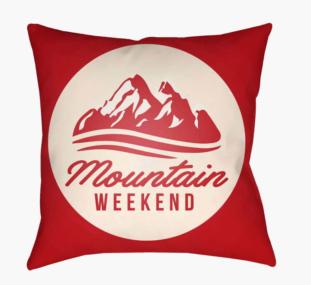 Lodge Cabin Accent Pillow, Decorative Pillow by Surya, 18" length x 18" width