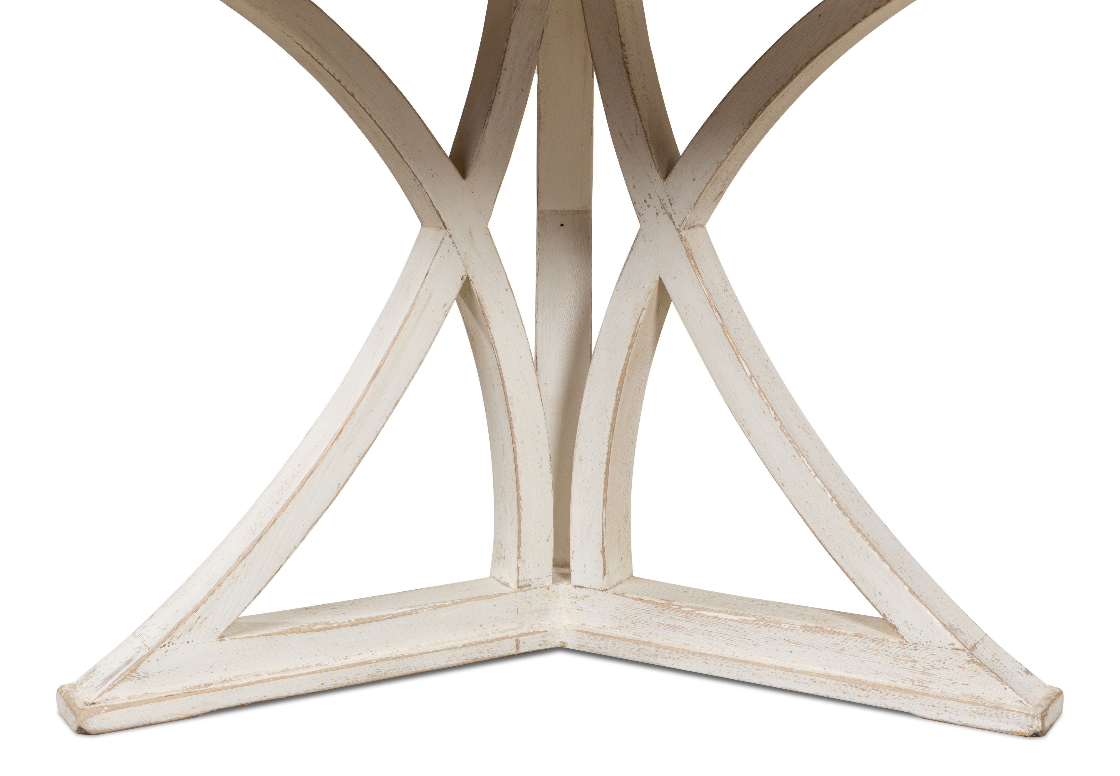 Flying Buttress Dining Table,Ant. White, by Sarreid, 54" length x 54" width x 30" height View 7